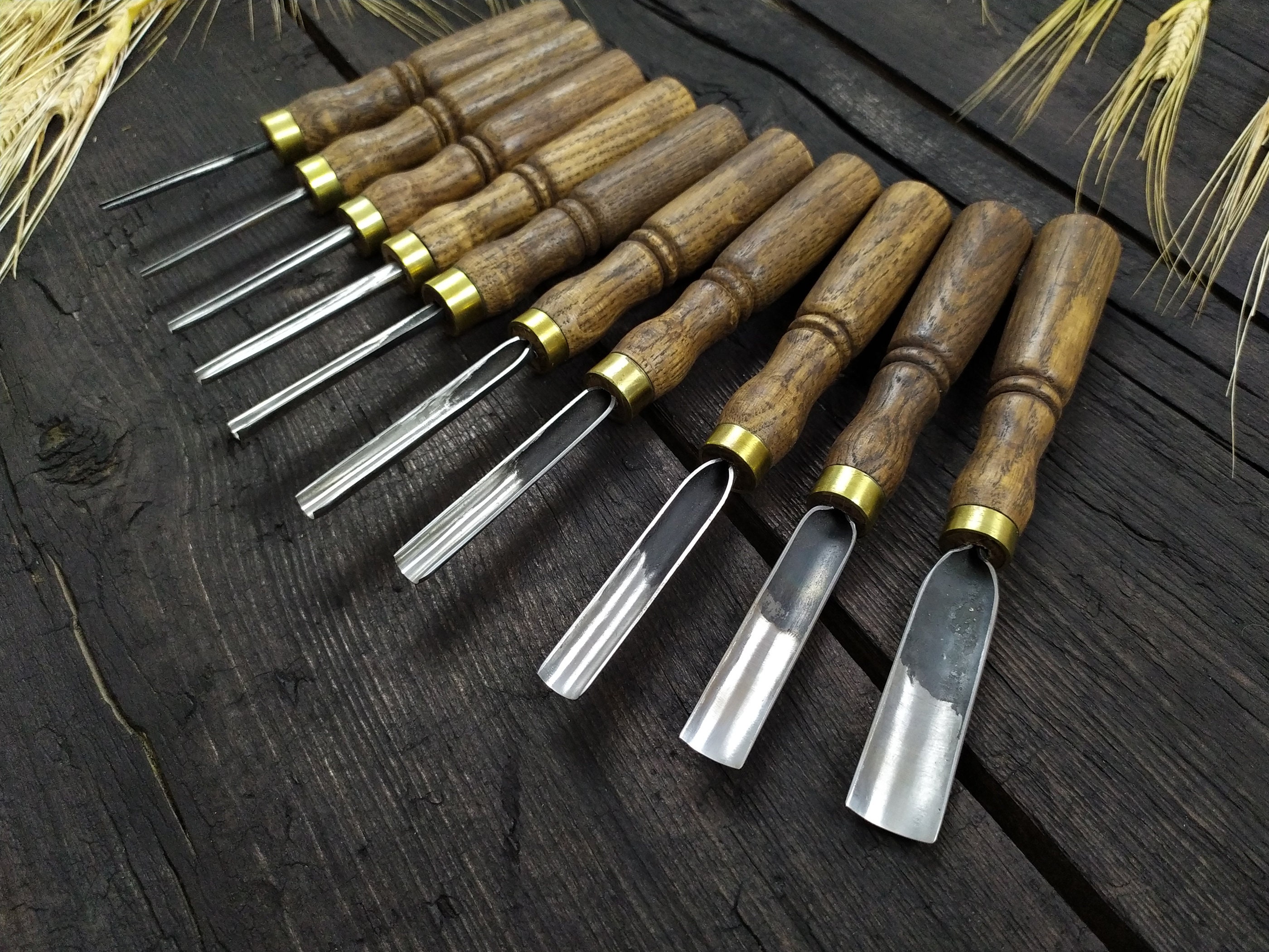 Wood Carving Gouges Set, Hand Forged Gouge From Hardened Carbon Steel,  Small Large Sizes Gouges, Wood carving Chisels, Woodcarving Tools