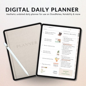 Digital Undated Planner - Schedule & Plan Easily | GoodNotes Digital Daily Planner | iPad PDF Planner | Portrait Minimal Digital Planner
