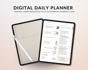 Minimalist Digital Daily Planner – Undated iPad PDF, GoodNotes