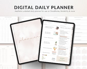 Minimalist Daily Digital Planner – Undated, GoodNotes iPad PDF Planner