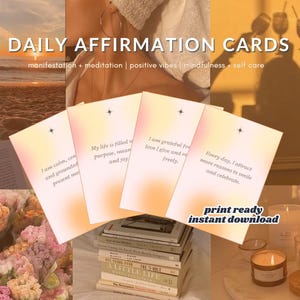 Cartões de Afirmação Positiva para Imprimir | 52 Cartões Digitais de Afirmação e Manifestação | Download Instantâneo | Atenção Plena, Autocuidado e Motivação