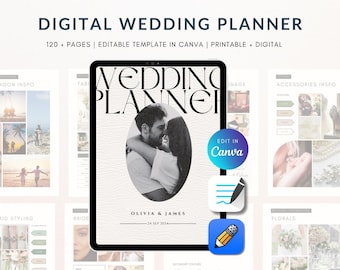 Wedding Planner | 120+ Page Canva Template (Digital Download