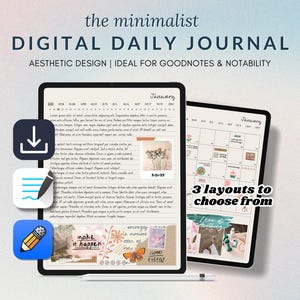 Undated Digital Daily Journal | 365-Day Planner & Diary | GoodNotes + iPad Compatible | Instant Download | Minimalist Digital Notebook