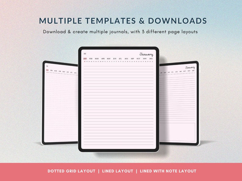 Pastel Pink Digital Daily Journal | Goodnotes Bujo (PDF Download) - Etsy