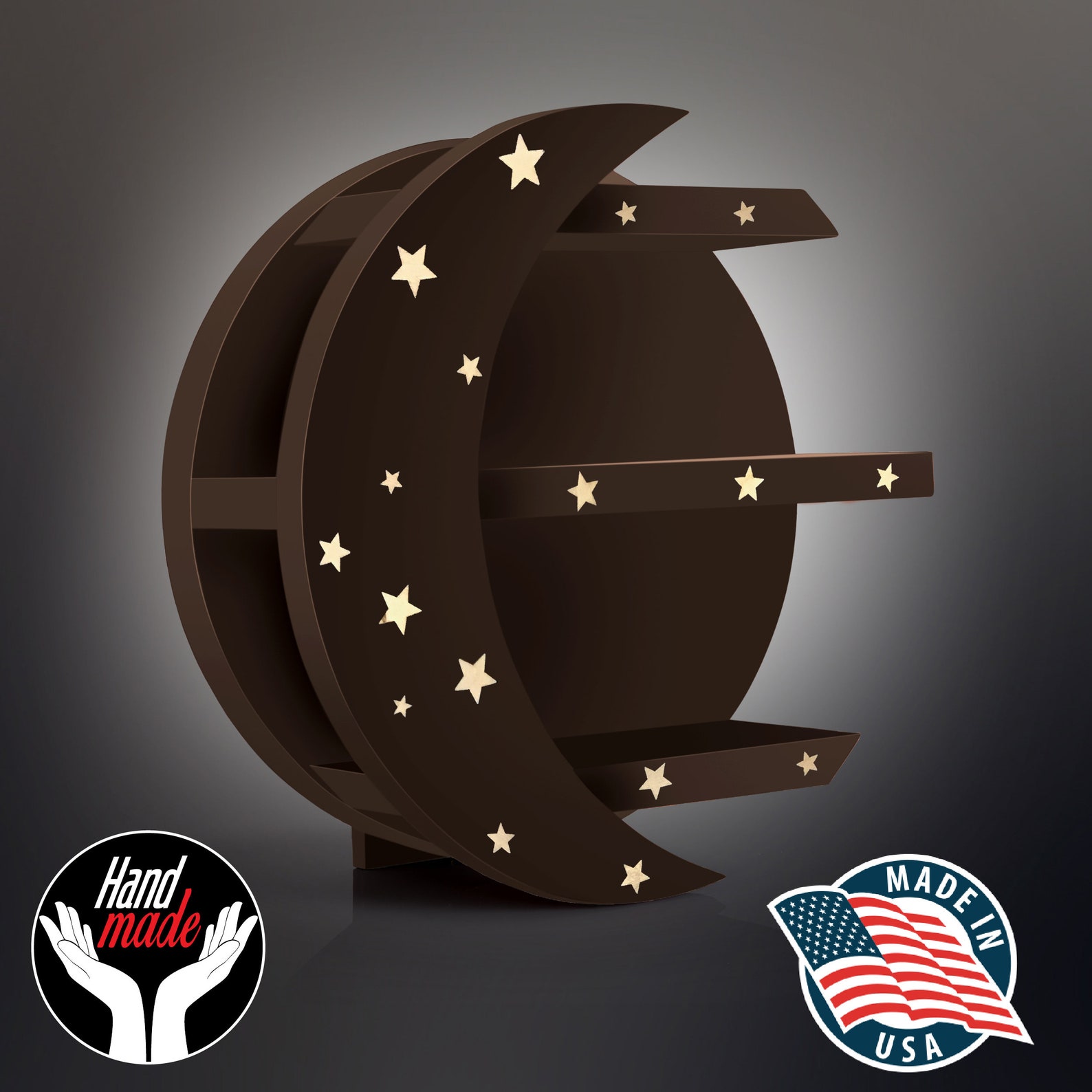 Crystal Display Shelf Moon Shelf Crystal Display Moon Star Etsy