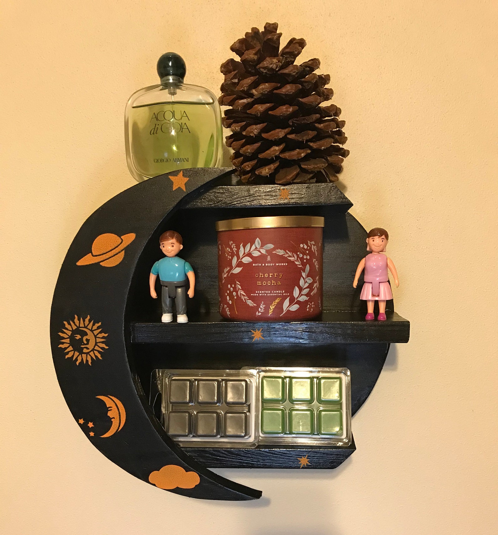 Moon Shelves Boho Decor Shelf For Crystal Moon Shelf Etsy