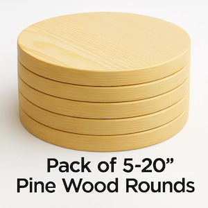 5 Pack/ 0.8" Thick/20'' in diameter Blank Wood Rounds/Wood Rounds 20 Inch/ Wood Blanks Circles, Pack of 5  20" round tabletop