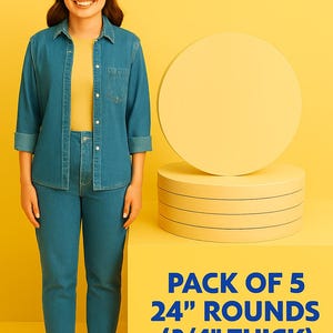 5 Pack/ 0.8&quot; Thick/24&#39;&#39; in diameter Blank Wood Rounds/Wood Rounds 15 Inch/ Wood Blanks Circles, Pack of Wood Rounds,  Pine Wood Round Boards