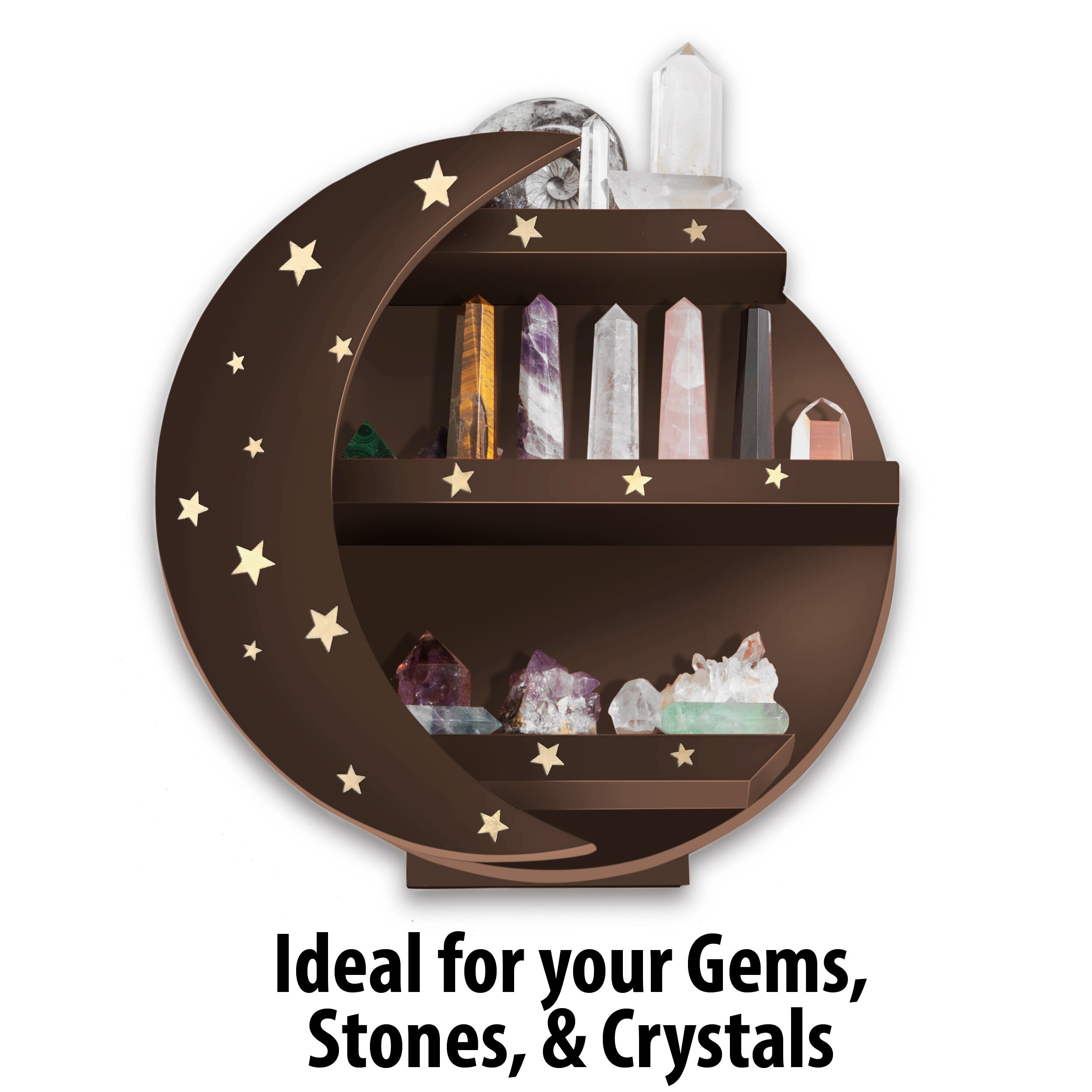 Crystal Display Shelf Moon Shelf Crystal Display Moon Star Etsy