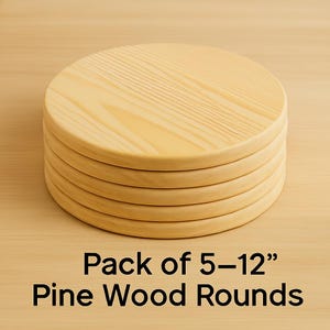 Unfinished Pine Wood Circles (12&#39;&#39; Diameter, 3/4&#39;&#39; Thick) - Craft Blanks, DIY Projects
