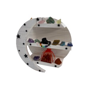 Moon Shelves, Boho Decor, Shelf For Crystal, Moon Shelf, Wall Decor, Floating Shelves, Crystal Display Shelf, Crescent Moon Shelf