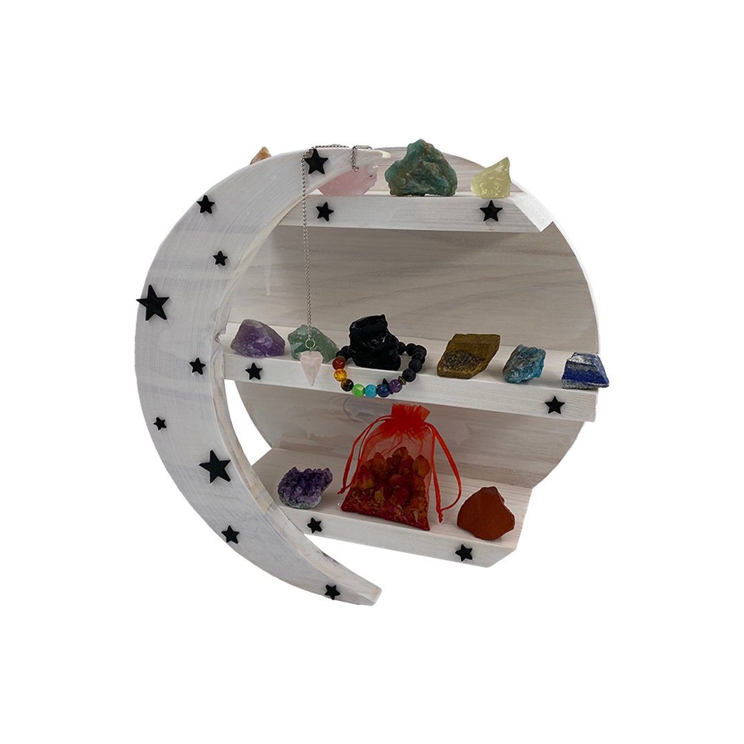 Moon Shelves Boho Decor Shelf For Crystal Moon Shelf Wall Etsy