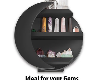 Moon Shelves, Boho Decor, Shelf For Crystal, Moon Shelf, Crystal Holder, Floating Shelves, Crystal Display Shelf, Crescent Moon Shelf