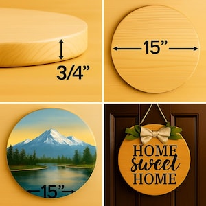 1 Pack/ (0.8&quot;-1&quot;)Thick/15-24&#39;&#39; in diameter Blank Wood Rounds/Wood Rounds 15 Inch/ Wood Blanks Circles, Pack of wood Rounds