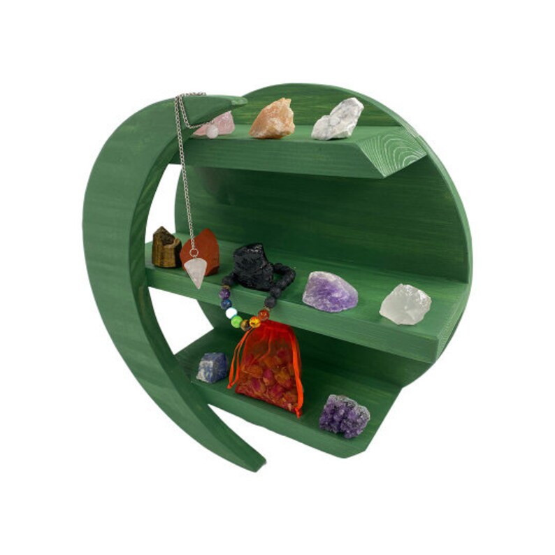 Moon Shelf With Light 2 Shelves Crystal Display Shelf Moon Etsy