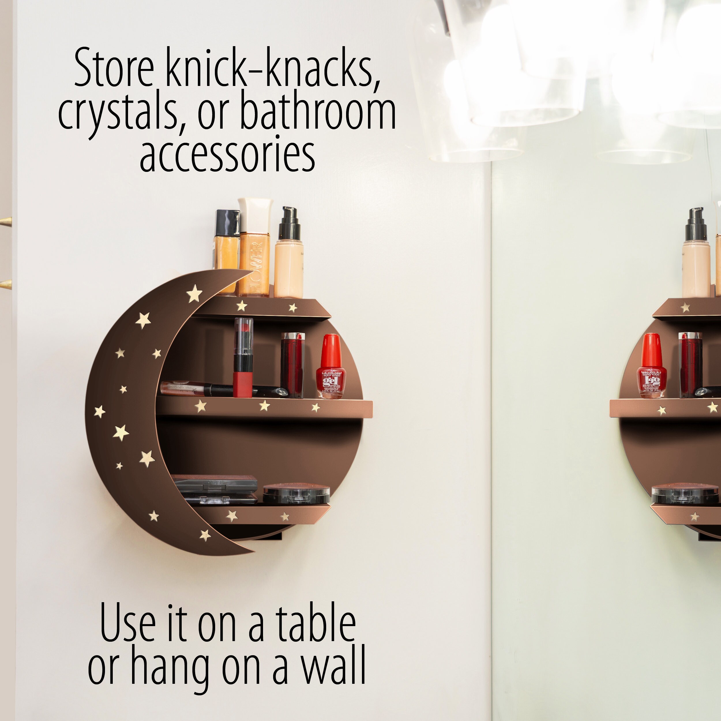 Crystal Display Shelf Moon Shelf Crystal Display Moon Star Etsy