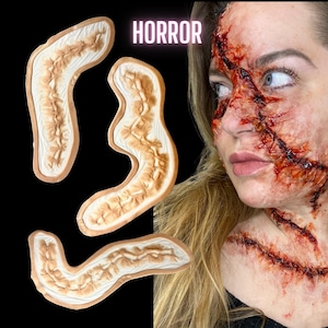 The Stitched Wound Set | Unpainted Silicone Prosthetics | SFX Make Up | Frankenstein