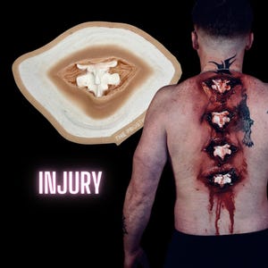 The Exposed Spine | Silicone Prosthetic with Resin Plastic Bones | SFX Make Up | Compound Fracture