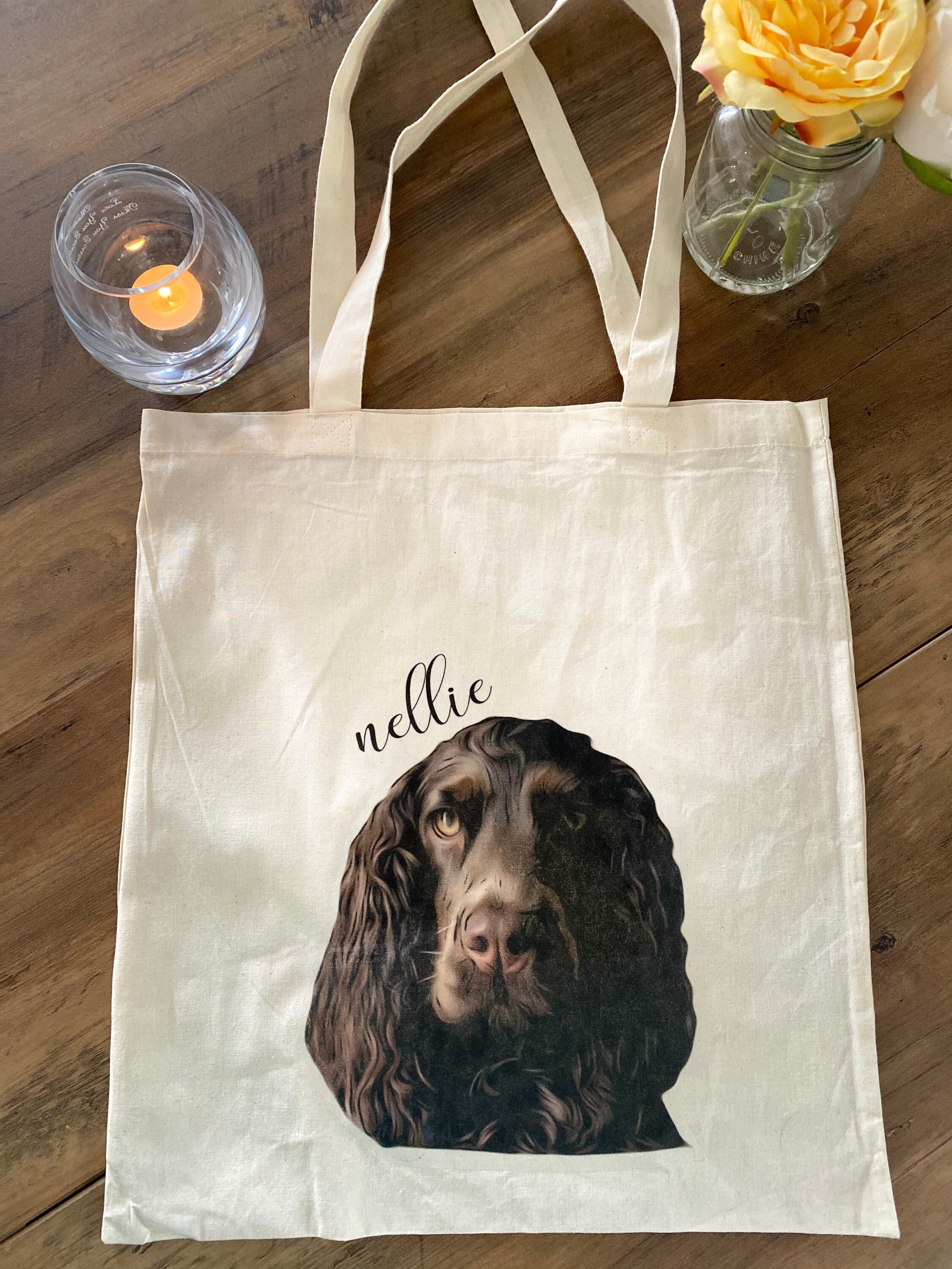Personalised Pet Portrait Tote Bag Graphic Design Etsy UK