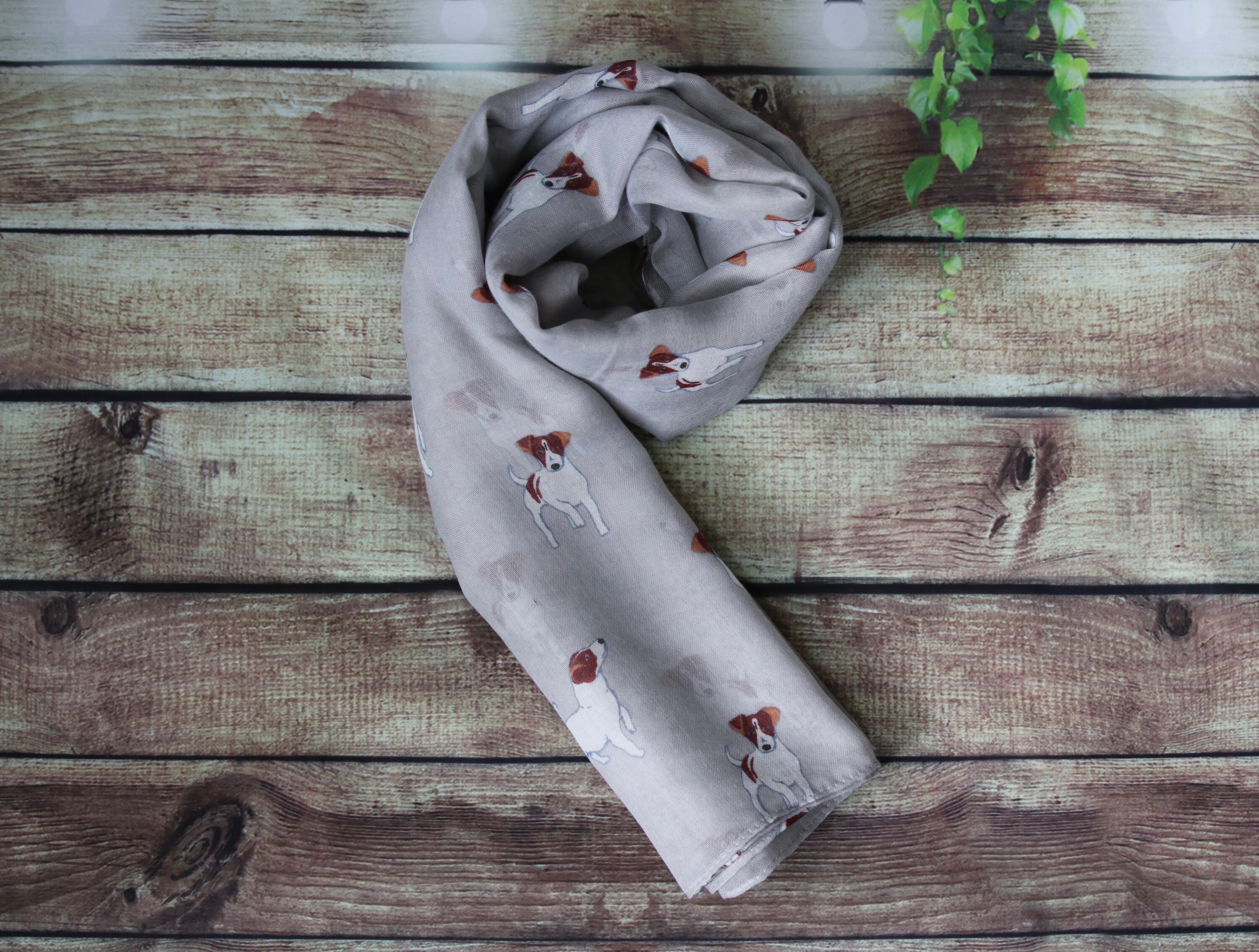 Jack Russell Print Scarf In Gift Box