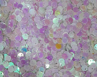 Pearl Seashell Iridescent Sequins, 6mm 8mm 10mm Top Hole Round Paillettes, Embroidery Supply