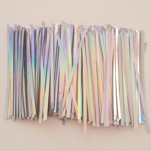 ゴールド、シルバー、ブラック、レッド、ロイヤルブルー、虹色ホログラフィックレインボー115 x 4 mmグリッター細長いロングバースパンコール500 / 1000 / 2500個