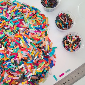 Iridescent Rectangle Sequins, Multicolor Flat Paillettes, 24 Color Set