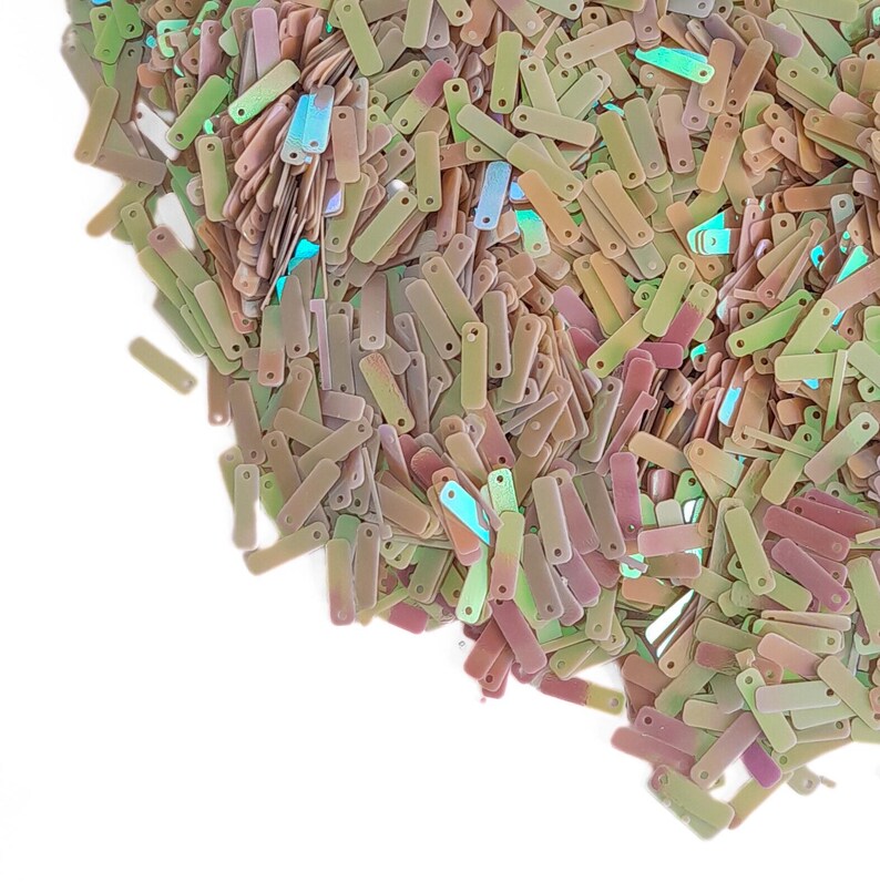 Rectangular Sequins Iridescent Bone White Rectangular Sequins, 14x4mm, 50g / 100g / 250g ...