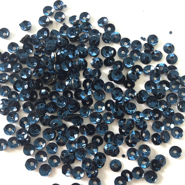 3mm - 4mm - 5mm dark blue loose round cone funnel cup sequins