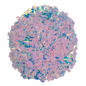 Blue Iridescent Rectangle Sequins, 14x4mm Top Hole Paillettes, Bulk Craft Supply