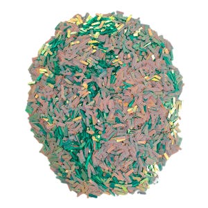 Green Iridescent Rectangle Sequins, 14x4mm Top Hole Paillettes, Bulk Craft Supply