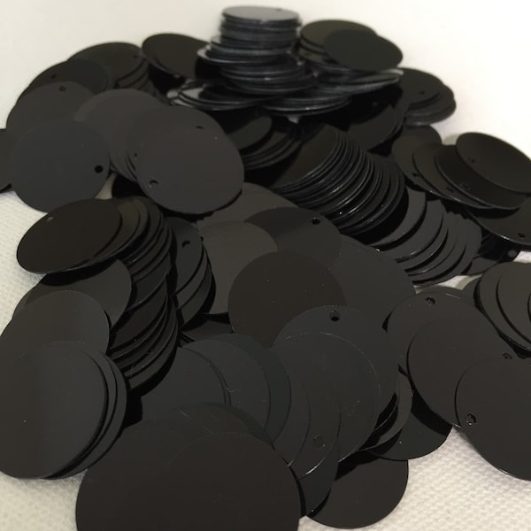 12mm, 16mm, 20mm round flat bright black top hole sequins paillette lentejuelas