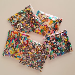 Multicolor Mixed Pailletten, 10 000 Stück, Floral, Rund, Rechteckig, 5 mm / 10 mm Sunburst, Separate Taschen