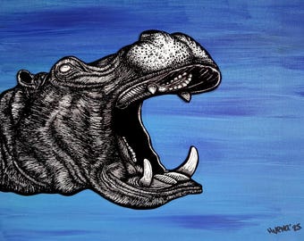 Hippopotamus - 8x10 Print