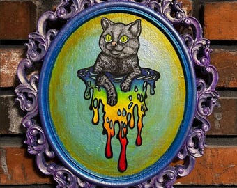 Oozecat (Framed Cat Art)