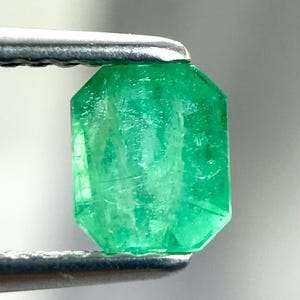 Natural Green Emerald Octagon: 0.730 ct Gemstone