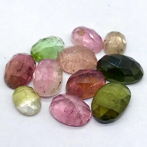 TOP Quality MIX TOURMALINE Cabochon One Cut Pair 100% Natural