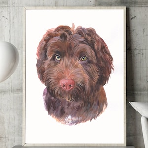Ritratto personalizzato di un animale domestico Dipinto ad acquerello personalizzato di un cane Regalo di Natale personalizzato per la mamma Memoriale della perdita del cane Regalo del Ringraziamento per la famiglia