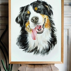 Custom Watercolor Pet Portrait: Dog Memorial Gift For Her Mother's Day Gift