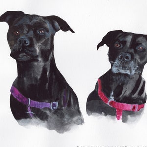 Multiple Pet Portrait Custom 3 Dog Portrait from Photo Watercolor Dog Painting Personalized Gift 3 Pet Memorial Valentines Gift For Mom