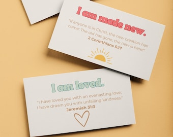Kids Christian Affirmation Cards: Bible Verse Flashcards (Printable PDF)