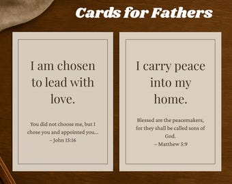 Christian Affirmation Cards for Dad – Bible Verse Encouragement (Instant Download)