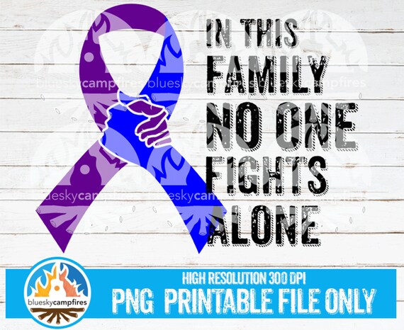 In this Family No one Fights Alone clipart Orange Leukemia Kidney Cancer instant download Waterslide Tumbler Sublimation graphics PNG JPG