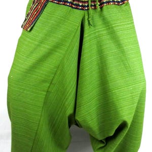 Pantalon pour homme - Pantalon de yoga - Coton - Vert - Harems