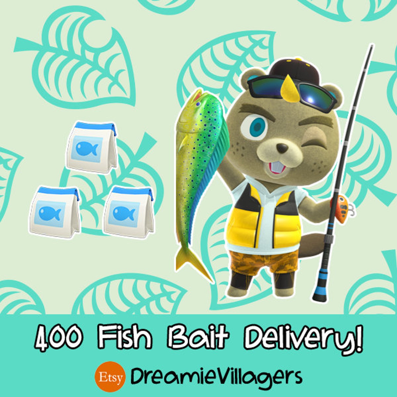 400 Fish Bait Delivery Animal Crossing New Horizons Etsy