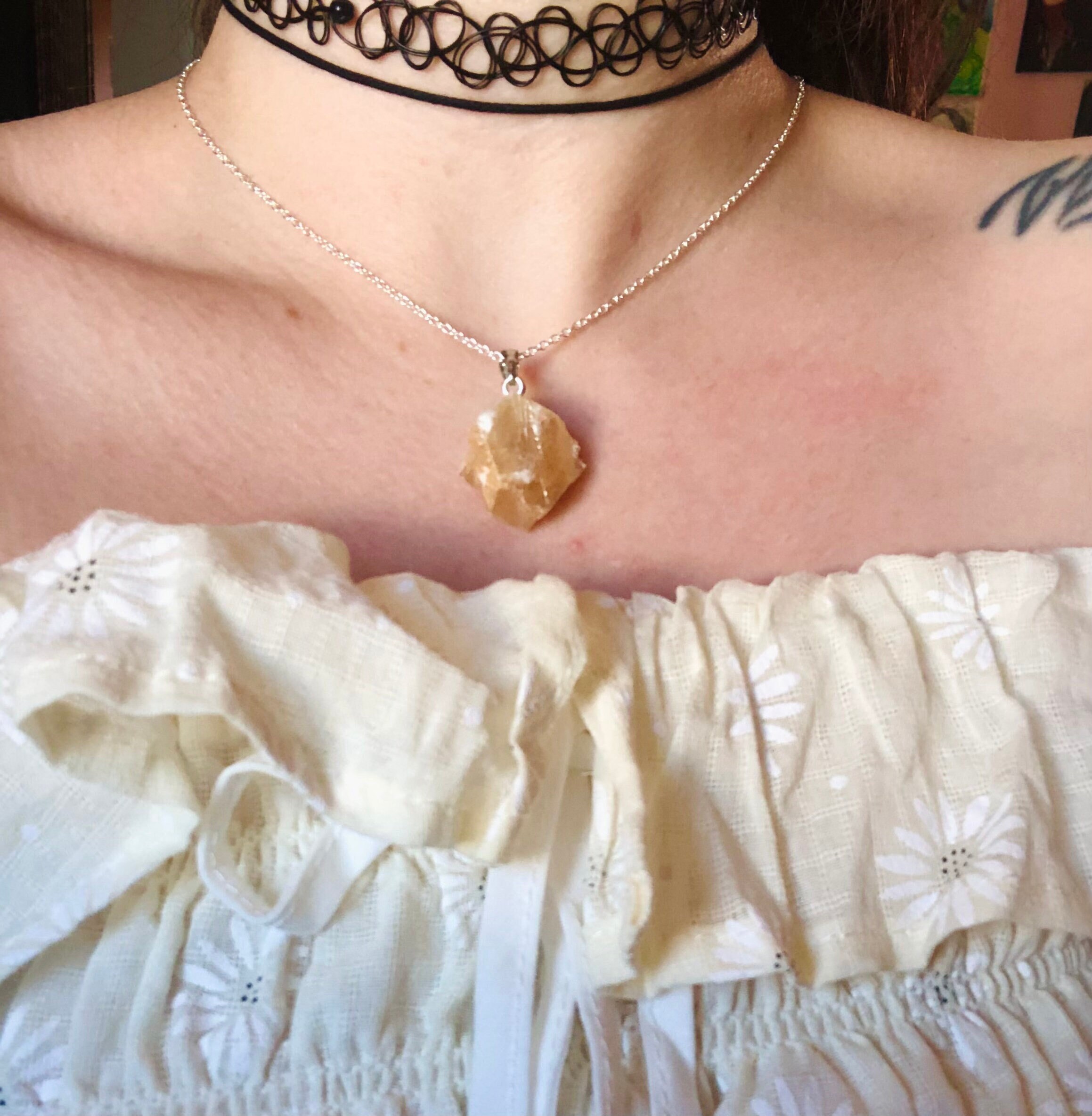 Honey Calcite Necklace - Etsy