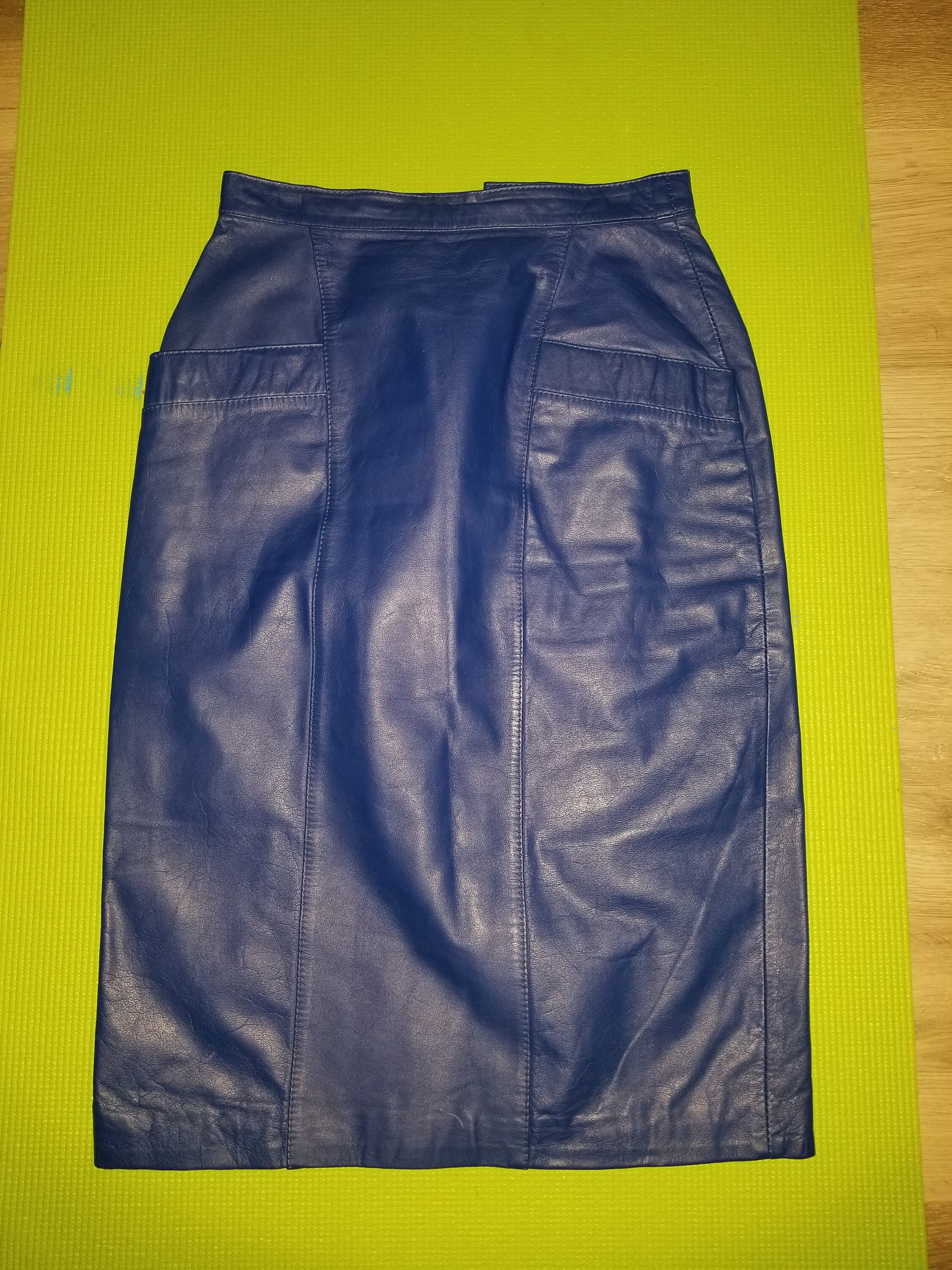 Beautiful Blue Genuine Leather Skirt size small - Etsy 日本