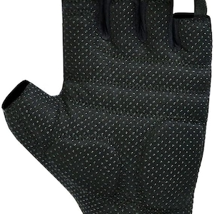 ROXX Cycling Gloves Fingerless Mens Women Unisex Gel Padded Cycling Gloves Half Finger Bike Riding Mitts (Large, White Strips)