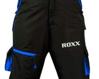 ROXX Cycling MTB Shorts Coolmax Padded Detachable Inner Lining Free Style Adult Size - Black/Blue
