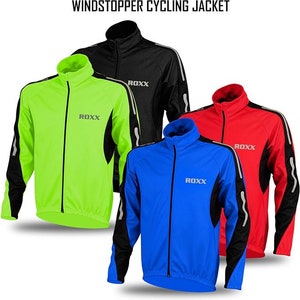 ROXX Men&#39;s Performance Lightweight Full Zipper Cycling Jacket Winds topper Thermal Winter Breathable Running Hi-Viz